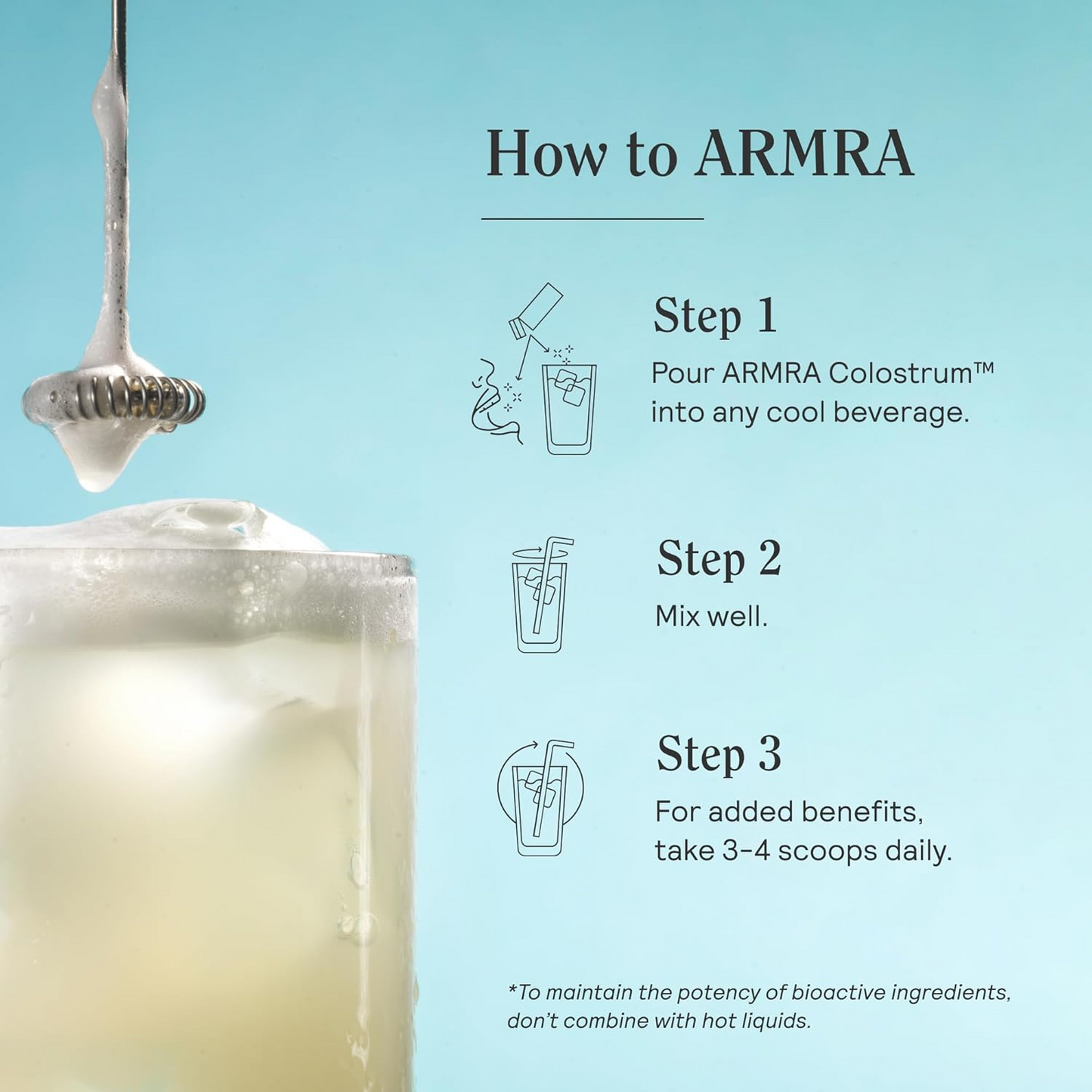ARMRA Colostrum Powder |Gut Health & Bloating | Skin & Hair | Immunity | Keto, Gluten & Fat-Free | 90 Servings