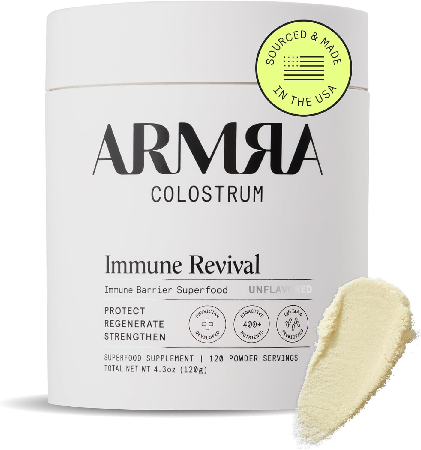 ARMRA Colostrum Powder |Gut Health & Bloating | Skin & Hair | Immunity | Keto, Gluten & Fat-Free | 90 Servings