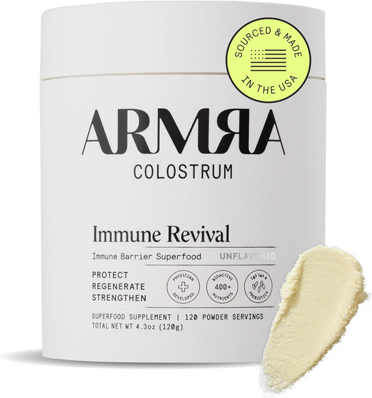 ARMRA Colostrum Powder |Gut Health & Bloating | Skin & Hair | Immunity | Keto, Gluten & Fat-Free | 90 Servings